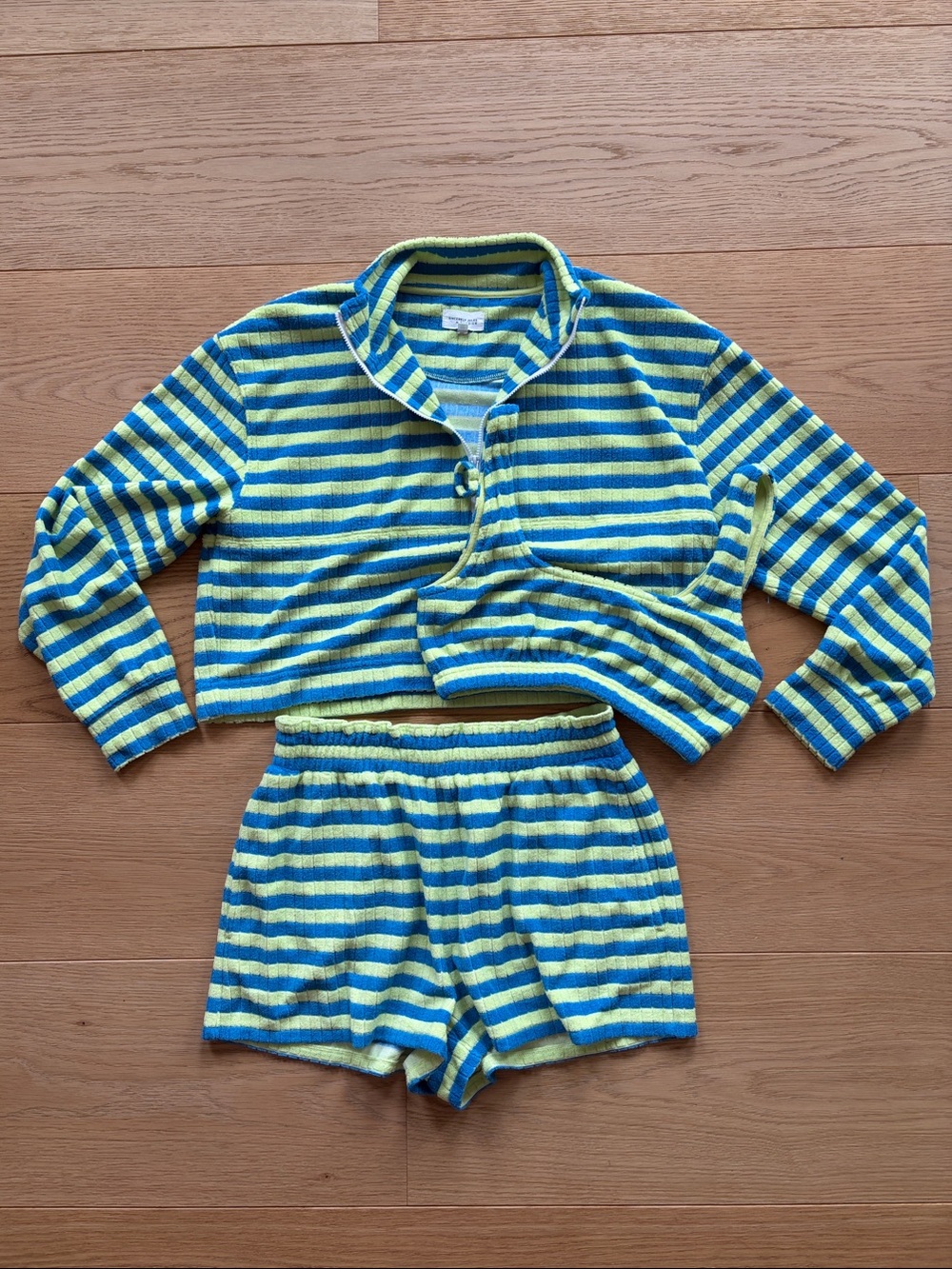 Sincerly Jules x Bandier 3 Piece Matching Set - Half Zip, bra top and shorts
